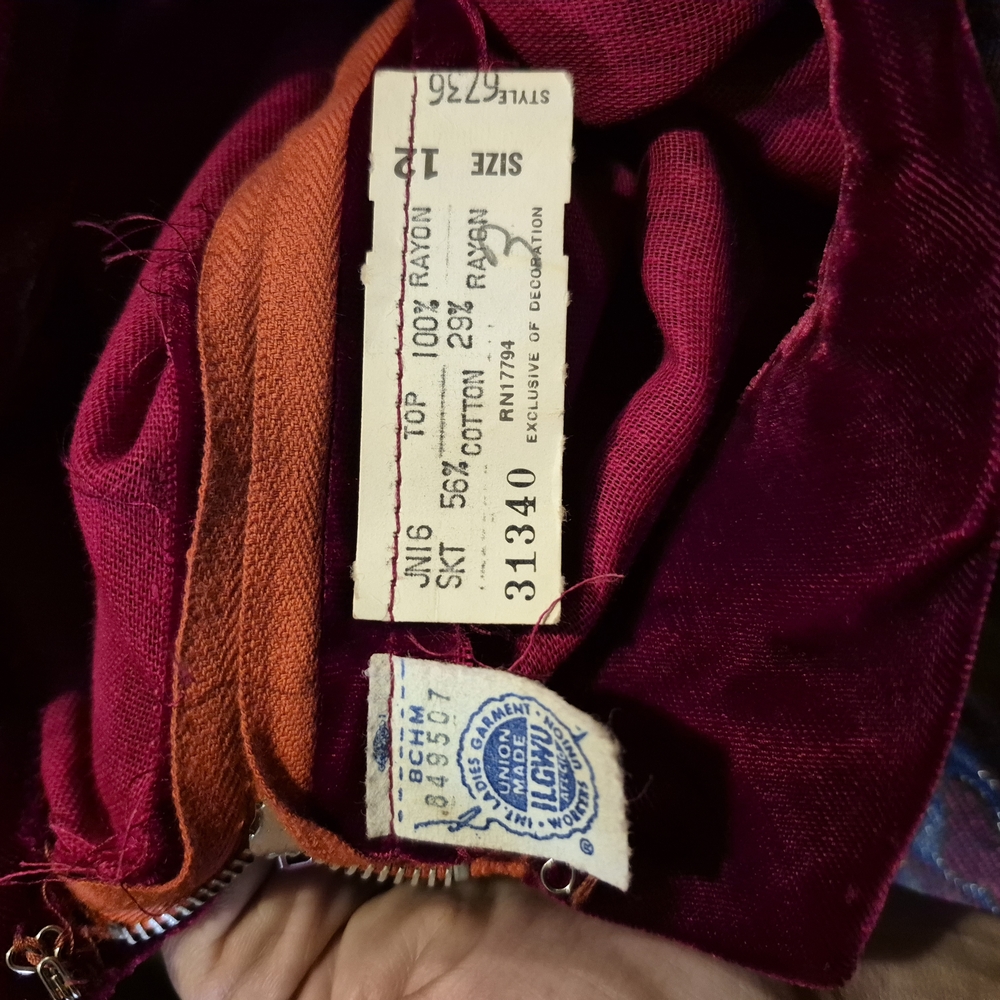 Elegant Burgundy and Orange Garment